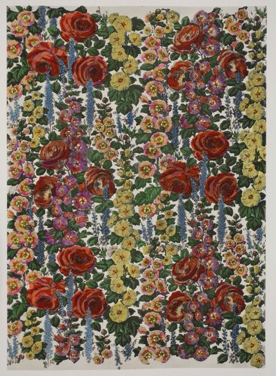 Hollyhocks and Roses, pub. 1933 av Harry Wearne