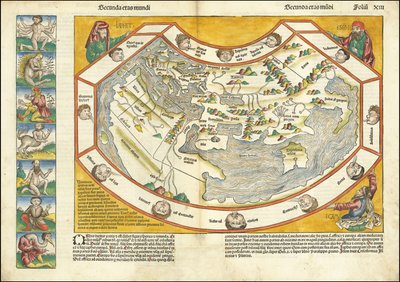 1493 års världskarta - Secunda etas mundi av Hartmann Schedel