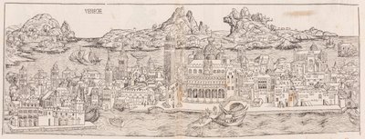 1930 års nytryck av vyn över Venedig från Nürnbergkrönikan (beskuren) av Hartmann Schedel
