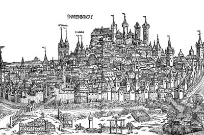 Nurnburg utsikt på 1400-talet av Hartmann Schedel