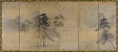 Tallar i månsken av Hasegawa Tohaku
