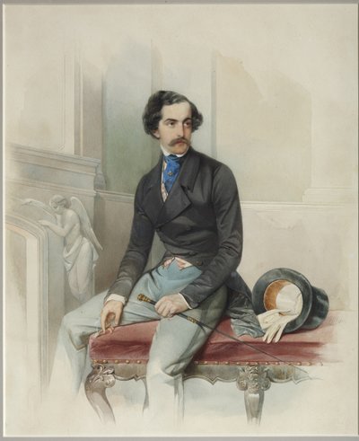 Porträtt av Alexey Arkadyevich Stolypin Mongo 1816-1858, 1845 av Hau
