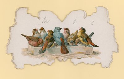 Fåglar (färg litho) av Hector Giacomelli