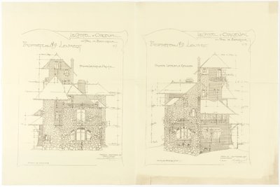 Höjningar, höger och vänster sidofasader, Castel d