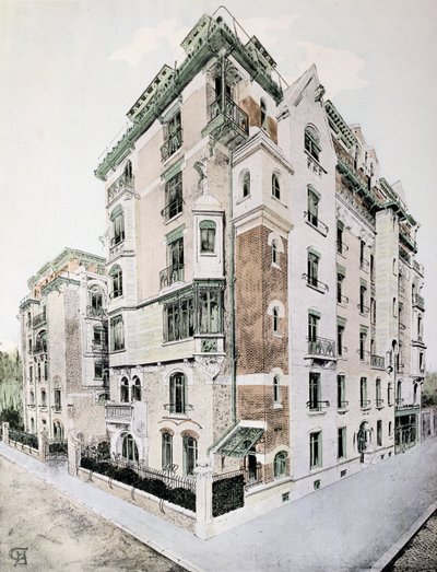 "Castel-Beranger", illustration från en bok av Hector Guimard (1867-1942) av Hector Guimard
