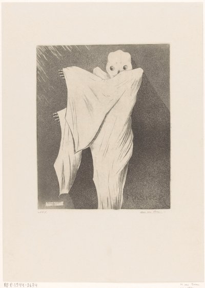 De Dood (originaltitel på objekt) Masker (original serietitel på objekt) av Hein von Essen (signed by artist)