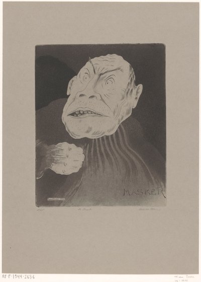 De bruut (originaltitel på objekt) Masker (original serietitel på objekt) av Hein von Essen (signed by artist)