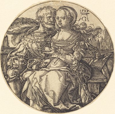 Ett par älskare sitter av Heinrich Aldegrever