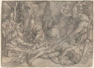 En man övermannad av tjuvar, ca. 1554. av Heinrich Aldegrever