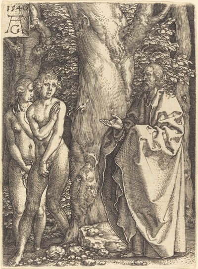 Adam och Eva gömmer sig, 1540. av Heinrich Aldegrever