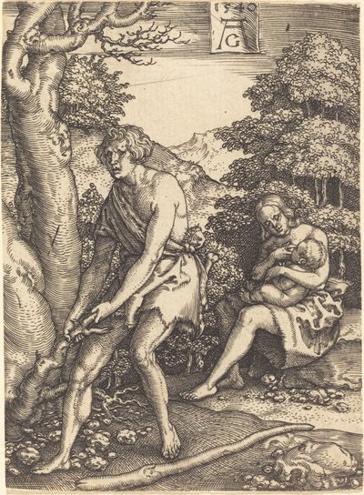 Adam och Eva på jobbet av Heinrich Aldegrever