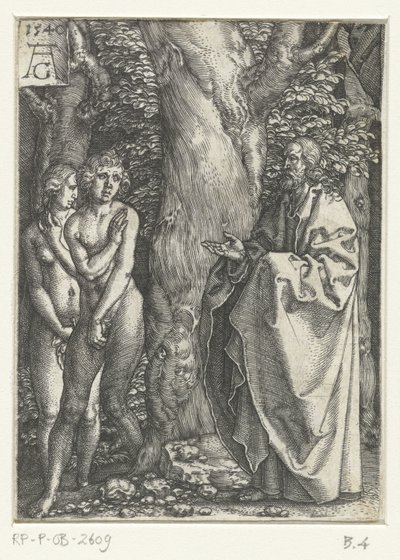 Adam och Eva skäms Historien om Adam och Eva (serietitel) av Heinrich Aldegrever