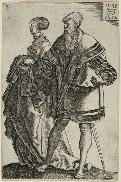 Dansande par, tallrik tre från The Large Wedding-Dancers av Heinrich Aldegrever