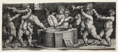 Åtta nakna barn vid en brunn, 1539. av Heinrich Aldegrever