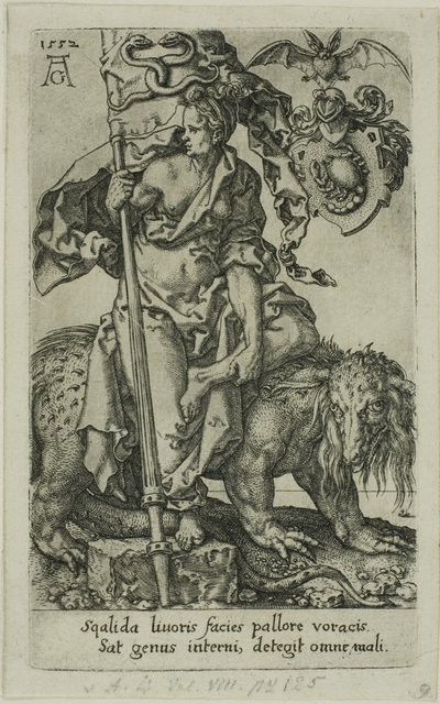 Avund, från lasterna av Heinrich Aldegrever
