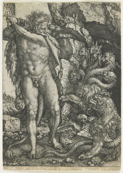 Hercules förstör den Lernaean Hydra, 1550 av Heinrich Aldegrever