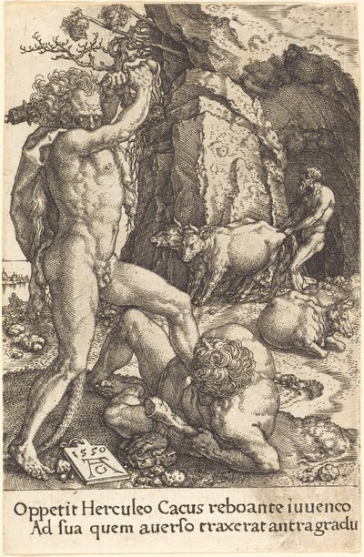 Herkules dödade Cacus, 1550. av Heinrich Aldegrever