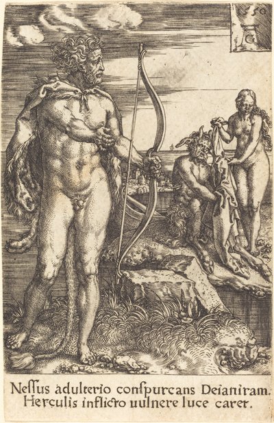 Hercules dödar Nessus av Heinrich Aldegrever