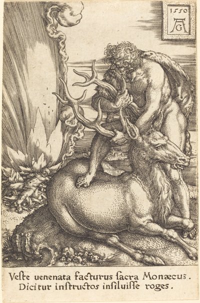 Herkules och hinden av Heinrich Aldegrever