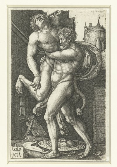 Hercules en Antaeusswedish av Heinrich Aldegrever