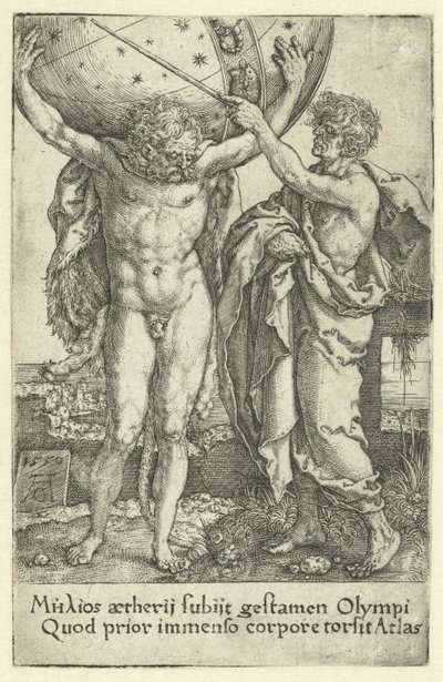 Hercules och Atlas Labours of Hercules (serietitel) av Heinrich Aldegrever
