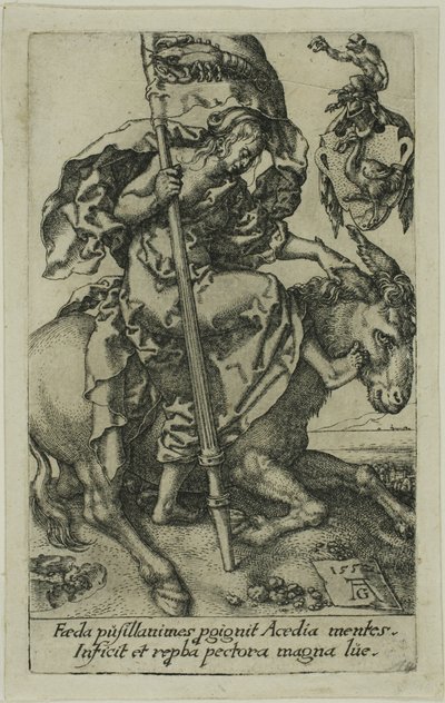 Sysslöshet, från lasterna av Heinrich Aldegrever