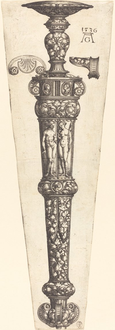 Stor dolkslida med nakent par av Heinrich Aldegrever