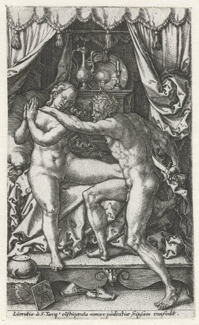 Lucretia och Sextus Tarquinius av Heinrich Aldegrever