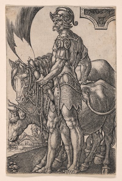 Mars, från De sju planetgudarna av Heinrich Aldegrever