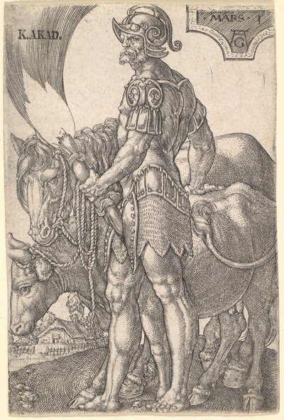 Mars, från De sju planeterna, 1533. av Heinrich Aldegrever