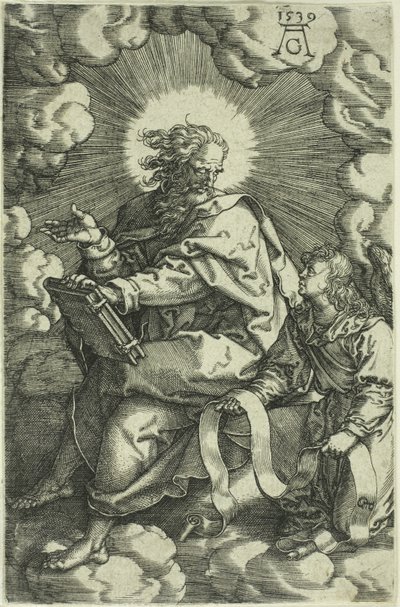 Matthew, från De fyra evangelisterna, 1539 av Heinrich Aldegrever