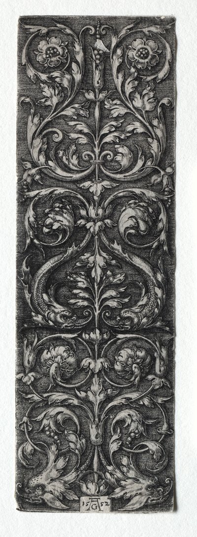 Prydnadsdesign med fiskar, 1552. av Heinrich Aldegrever