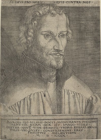 Porträtt av Philipp Melanchthon av Heinrich Aldegrever