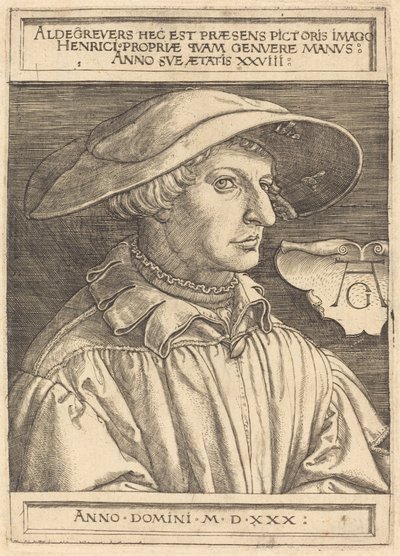Självporträtt, 1530. av Heinrich Aldegrever