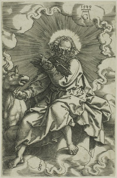 St Luke, från De fyra evangelisterna av Heinrich Aldegrever