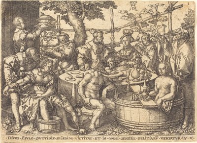 Den rike mannen vid bordet, 1554. av Heinrich Aldegrever
