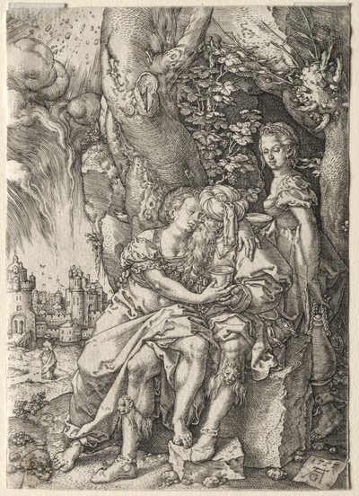 The Story of Lot: Lot with His Daughters, 1555. av Heinrich Aldegrever