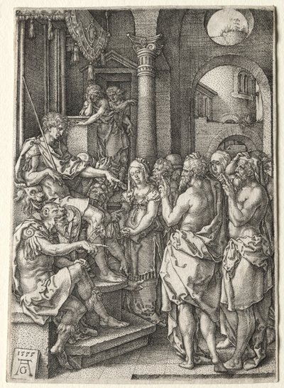Berättelsen om Susanna: Susanna anklagas för äktenskapsbrott, 1555. av Heinrich Aldegrever