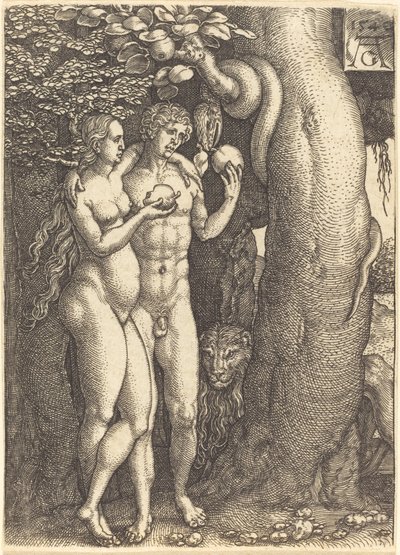 The Temptation by the Snake, 1540. av Heinrich Aldegrever