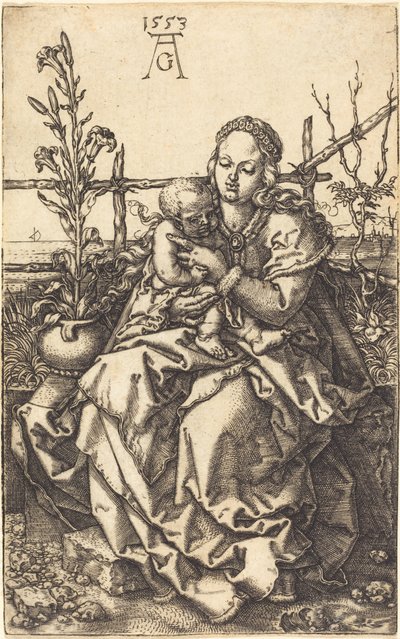 Jungfrun sitter, 1553. av Heinrich Aldegrever