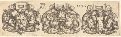 Tre bältesspännen sida vid sida, 1536. av Heinrich Aldegrever
