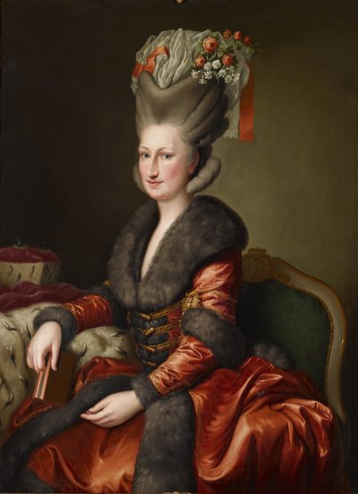 Porträtt av Maria Amalie Auguste av Sachsen i polsk dräkt av Heinrich Carl Brandt