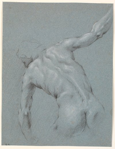 Lutande manlig modell, sedd bakifrån av Heinrich Dittmers
