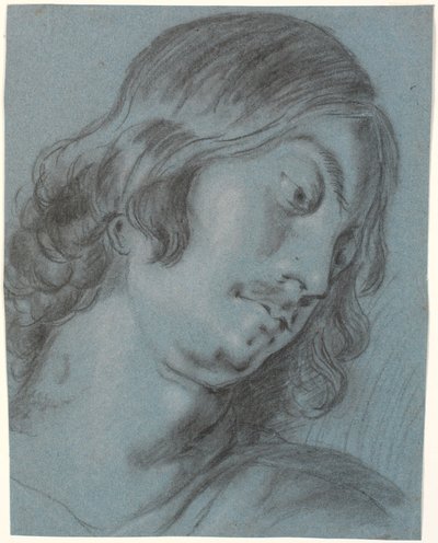 Huvudet på den yngre mannen, högerböjd av Heinrich Dittmers