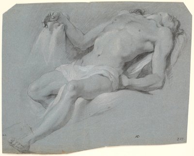Liggande manlig modell; studera för Pietà? av Heinrich Dittmers