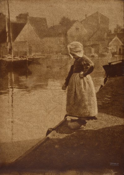 Holländsk flicka i landskap av Heinrich Kuhn
