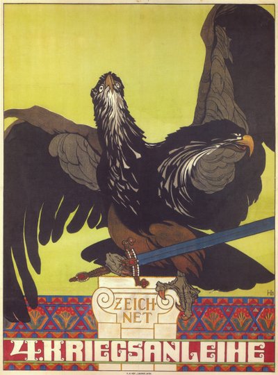 Prenumerera på det fjärde krigslånet - Prenumerera på det fjärde krigslånet - Lefler, Heinrich (1863-1919) - 1916 - Färglitografi - Privat samling av Heinrich Lefler