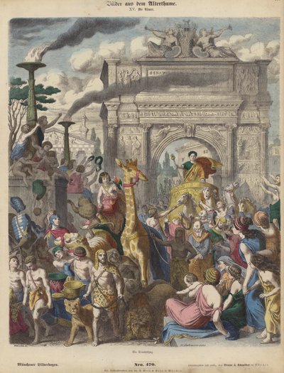 En romersk triumf (färgad gravyr) av Heinrich Leutemann