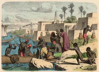 Forntida Egypten: fiske av Heinrich Leutemann
