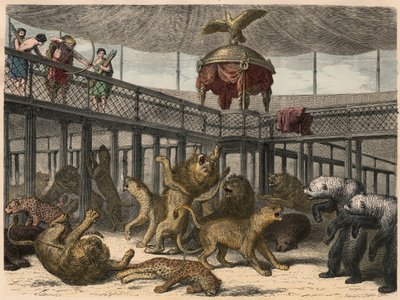 Antikens Rom: Avlivning av vilda djur i amfiteatern av kejsaren, 1866 av Heinrich Leutemann